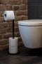 WENKO Toiletrolhouder 2-in-1 - Staand met reserverolhouder voor 4 rollen - Zwart