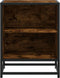 vidaXL - Nachtkastjes - 2 - st - 40x31x50 - cm - bewerkt - hout&metaal - gerookt - eiken