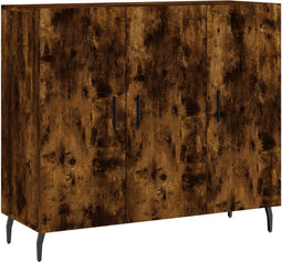 vidaXL - Dressoir - 90x34x80 - cm - bewerkt - hout - gerookt - eikenkleurig