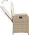 vidaXL - Tuinstoel - verstelbaar - met - kussens - poly - rattan - beige