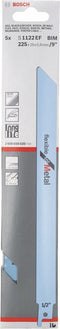 Bosch S 1122 EF - Reciprozaagblad - Flexibel voor metaal - 225 mm (1 stuk)