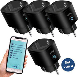Gologi Smart Plug - Slimme Stekker met Energiemonitor - Zwart (4 stuks)