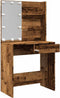 vidaXL - Kaptafel - met - LED-verlichting - 74,5x40x141 - cm - oud - houtkleurig