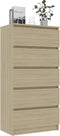vidaXL - Ladekast - 60x35x121 - cm - bewerkt - hout - sonoma - eikenkleurig
