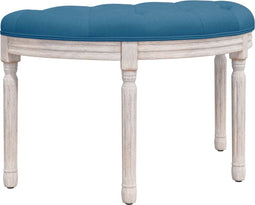 vidaXL - Bankje - 81,5x41x49 - cm - fluweel - blauw