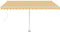 vidaXL - Luifel - automatisch - met - LED - en - windsensor - 400x300 - cm - geel - en - wit