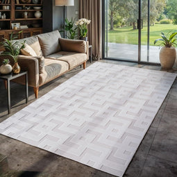 Buiten- en Binnentapijt Weerbestendig Creme 120x170 cm - Labyrint Boho Design