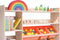 WonderMind Montessori Speelgoedkast - Massief 100% Hout - 9 Opslagbakken & Boekenplanken - W116 × H112 × D30cm