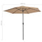 vidaXL - Parasol - met - metalen - paal - 300 - cm - taupe