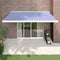 vidaXL - Uittrekbare luifel - 4 x 3 m - Blauw en wit