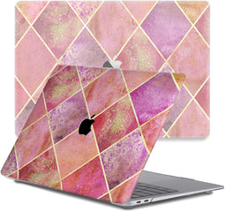 Lunso Geschikt voor MacBook Pro 13 inch (2016-2019) cover hoes - case - Diamond Rose