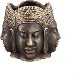 PTMD Zio Bloempot - 25 x 25 x 25 cm - Cement - Bruin