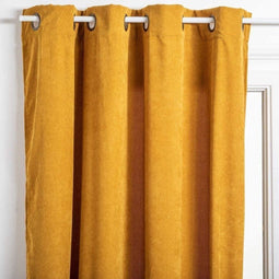 Atmosphera gordijn van geribbeld velours - kleur: oker - 140 x 260 cm