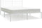 vidaXL - Bedframe - met - hoofdbord - metaal - wit - 150x200 - cm
