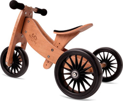 Kinderfeets Tiny Tot Plus - 2-in-1 houten loopfiets & driewieler - verstelbare zithoogte 25-34 cm - Bamboe