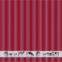 DDDDD Friesian - Theedoek - Set van 6 - Katoen - Gestreept - Rood (6 stuks)
