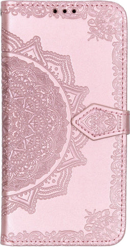 Hoesje Met Pasjeshouder Geschikt voor Samsung Galaxy A50 / A30s - Mandala Bookcase - Lichtroze