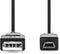 Intonics USB 2.0 - A male naar Mini-USB B5 male - 3.00 m - Zwart