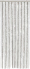 vidaXL - Vliegengordijn - 56x185 - cm - chenille - lichtgrijs - en - wit