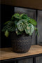 Ter Steege Plantenpot/Bloempot Lava Stone - zwart - D21 x H19 cm - binnen