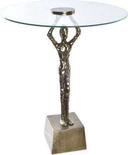 Bijzettafel DKD Home Decor Kristal Gouden Aluminium Mannen (46 x 46 x 57 cm)