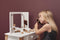 Byastrup Kinder Kaptafel Met Kruk 86 Cm Wit - Make-up Tafel voor Kinderen inclusief spiegel