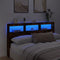 vidaXL - Hoofdbordkast - met - LED-verlichting - 180x17x102 - cm - gerookt - eiken