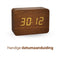 TFA-Dostmann CLOCCO - Radio Controlled Wekker - Digitaal LED scherm - Bruin