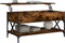 vidaXL - Salontafel - 100x50x50 - cm - bewerkt - hout - en - metaal - gerookt - eiken
