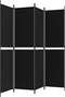 vidaXL - Kamerscherm - met - 4 - panelen - 200x200 - cm - stof - zwart