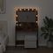 vidaXL - Kaptafel - met - LED-verlichting - in - Rokend - Eiken - 78,5x41x135 - cm