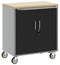 vidaXL - Gereedschapskast - met - Wielen - en - Vergrendelbaar - Zwart - 75x45x85 - cm - Staal