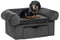 vidaXL - Hondenbank - met - lade - 75x50x38 - cm - pluche - donkergrijs