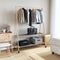 vidaXL - Kledingrek - met - schappen - en - wielen - 132x45,5x155,5 - cm - bamboe