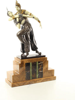 A COLD PAINTED BRONZE SCULPTURE CALLED "PERSIAN DANCE"