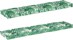 vidaXL - Ligbedkussens - voor - Bank - 2 - stuks - Bladpatroon - 180x40x8 - cm - Oxford - Stof