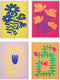 J-Line Schilderij Bloemen Pop Canvas Mix Assortiment Van 4