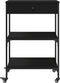 vidaXL - Keukentrolley - 60x48x89,5 - cm - bewerkt - hout - zwart