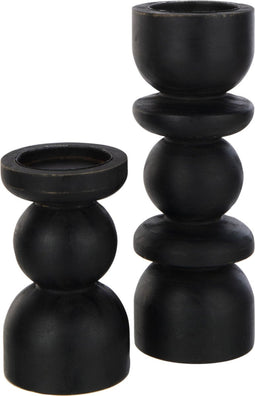 J-Line kaarshouder Toren - ijzer - zwart - 2 stuks