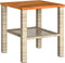 Tuintafel 40x40x42 cm poly rattan en acaciahout beige