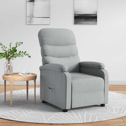 Fauteuil verstelbaar stof lichtgrijs