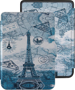 Lunso - Geschikt voor Kobo Clara HD hoes (6 inch) - sleep cover - Eiffeltoren