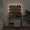 vidaXL - Make-uptafel - met - LED-verlichting - - - Rustiek - Hout - - - 79x41x135 - cm