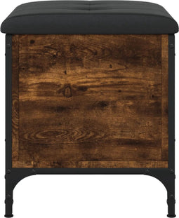 vidaXL - Opbergbankje - 42x42x45 - cm - bewerkt - hout - gerookt - eikenkleurig