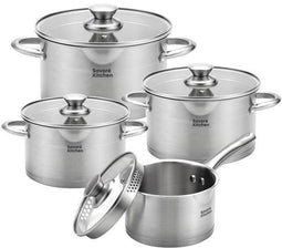 Savoré Kitchen RVS Pannenset - 8-delig - Inductie - Glazen Deksels (8-delig)