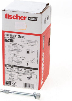 Fischer FBN II 40700 - Snelbouwanker - Max belasting in ongescheurd beton - Grijs (50 stuks)