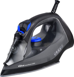 Vaive PowerSteam 2200 - Stoomstrijkijzer - 2200W 350 ML Watertank - Keramische Strijkzool - Zwart Blauw