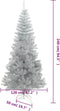 vidaXL - Kunstkerstboom - met - standaard - 240 - cm - PET - zilverkleurig