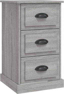 vidaXL - Nachtkastje - 39x39x67 - cm - bewerkt - hout - grijs - sonoma - eikenkleurig
