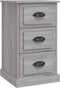 vidaXL - Nachtkastje - 39x39x67 - cm - bewerkt - hout - grijs - sonoma - eikenkleurig